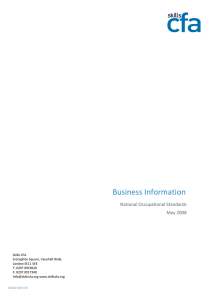 Business Information National Occupational Standards May 2008