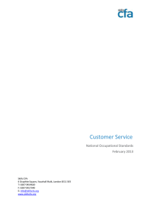 Customer Service  National Occupational Standards February 2013