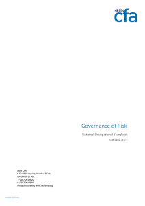 Governance of Risk National Occupational Standards January 2013