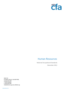 Human Resources National Occupational Standards December 2011