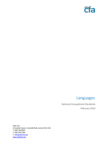 Languages  National Occupational Standards February 2013