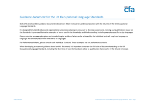 Guidance document for the UK Occupational Language Standards
