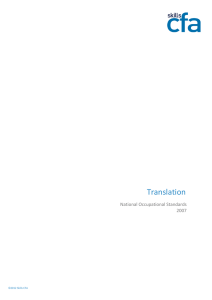 Translation  National Occupational Standards 2007
