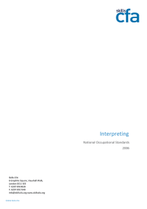 Interpreting National Occupational Standards 2006