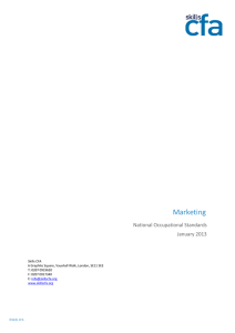 Marketing National Occupational Standards January 2013