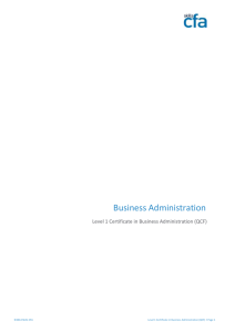 Business Administration Level 1 Certificate in Business Administration (QCF)