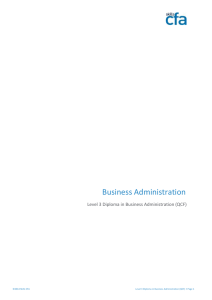 Business Administration Level 3 Diploma in Business Administration (QCF)