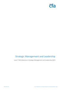 Strategic Management and Leadership