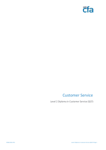 Customer Service Level 2 Diploma in Customer Service (QCF)