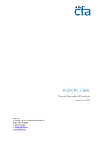 Public Relations  National Occupational Standards December 2013