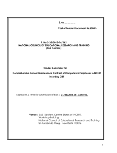 S.No…………… F. No.3-35/2015-16/S&amp;S NATIONAL COUNCIL OF EDUCATIONAL RESEARCH AND TRAINING