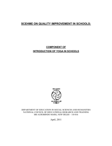 SCEHME ON QUALITY IMPROVEMENT IN SCHOOLS: COMPONENT OF