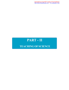 PART - II  TEACHING OF SCIENCE