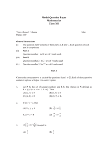 Model Question Paper Mathematics Class XII