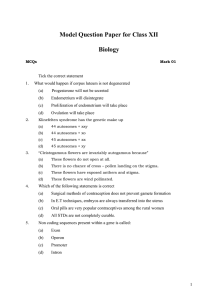 Model Question Paper for Class XII Biology