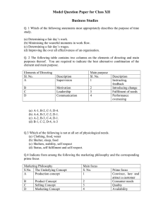 Model Question Paper for Class XII  Business Studies