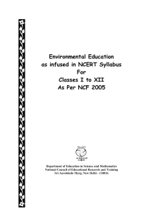 Environmental Education as infused in NCERT Syllabus For