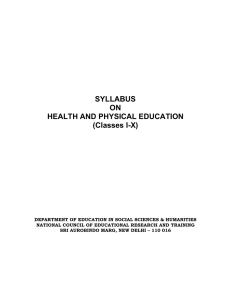 SYLLABUS ON HEALTH AND PHYSICAL EDUCATION