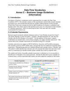Date-Time Vocabulary Annex C – Business Usage Guidelines (Informative) C.1 Introduction