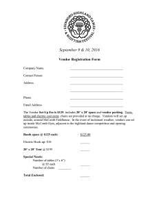 September 9 &amp; 10, 2016 Vendor Registration Form