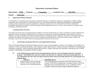 Department Assessment Report  Department:   CSPE Program: