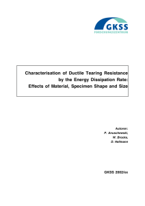 Characterisation of Ductile Tearing Resistance by the Energy Dissipation Rate: