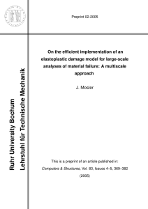 On the efficient implementation of an elastoplastic damage model for large-scale