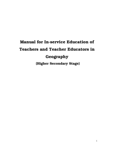 Manual for In-service Education of Teachers and Teacher Educators in Geography