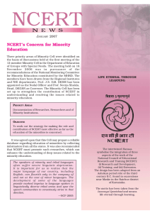 NCERT’s Concern for Minority Education J 2007