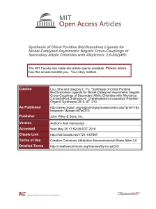 Synthesis of Chiral Pyridine Bis(Oxazoline) Ligands for