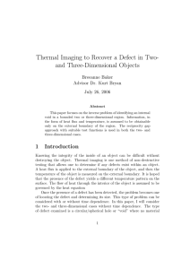 Thermal Imaging to Recover a Defect in Two- and Three-Dimensional Objects