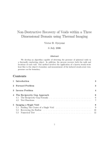 Non-Destructive Recovery of Voids within a Three Victor B. Oyeyemi