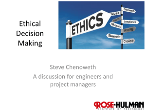 Ethical Decision Making Steve Chenoweth