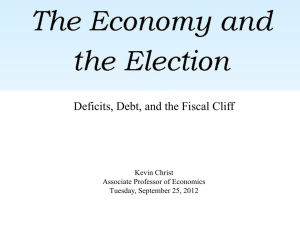 Deficits, Debt, and the Fiscal Cliff  Kevin Christ Associate Professor of Economics