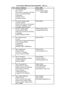 List of Liaison Officers for NTS Examination – 2014 -15 1.