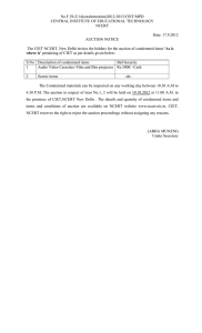 No.F.29-2/14(condemnation)2012-2013/CIET/MPD CENTRAL INSTITUTE OF EDUCATIONAL TECHNOLOGY NCERT