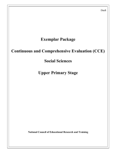 Exemplar Package Continuous and Comprehensive Evaluation (CCE) Social Sciences Upper Primary Stage