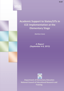 Academic Support to States/UTs in CCE Implementation at the Elementary Stage
