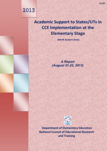2013 Academic Support to States/UTs in CCE Implementation at the Elementary Stage