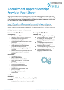 Recruitment apprenticeships Provider Fact Sheet