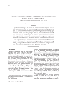 Trends in Twentieth-Century Temperature Extremes across the United States 3188 A T. D