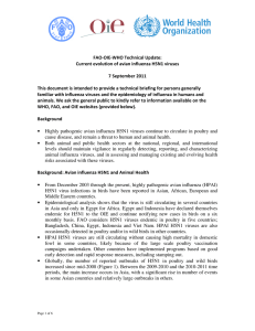 FAO-OIE-WHO Technical Update: Current evolution of avian influenza H5N1 viruses