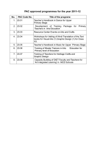 PAC approved programmes for the year 2011-12