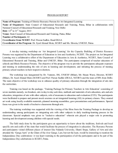 PROGRAM REPORT National Council of Educational Research and Training, New Delhi