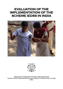 EVALUATION OF THE IMPLEMENTATION OF THE SCHEME IEDSS IN INDIA