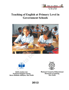 Teaching of English at Primary Level in Government Schools N