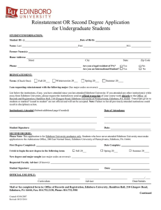 Reinstatement OR Second Degree Application for Undergraduate Students