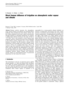 Direct human influence of irrigation on atmospheric water vapour and climate