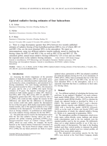 Updated radiative forcing estimates of four halocarbons L. K. Gohar G. Myhre