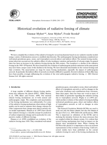 Historical evolution of radiative forcing of climate * Gunnar Myhre